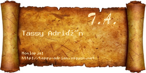 Tassy Adrián névjegykártya